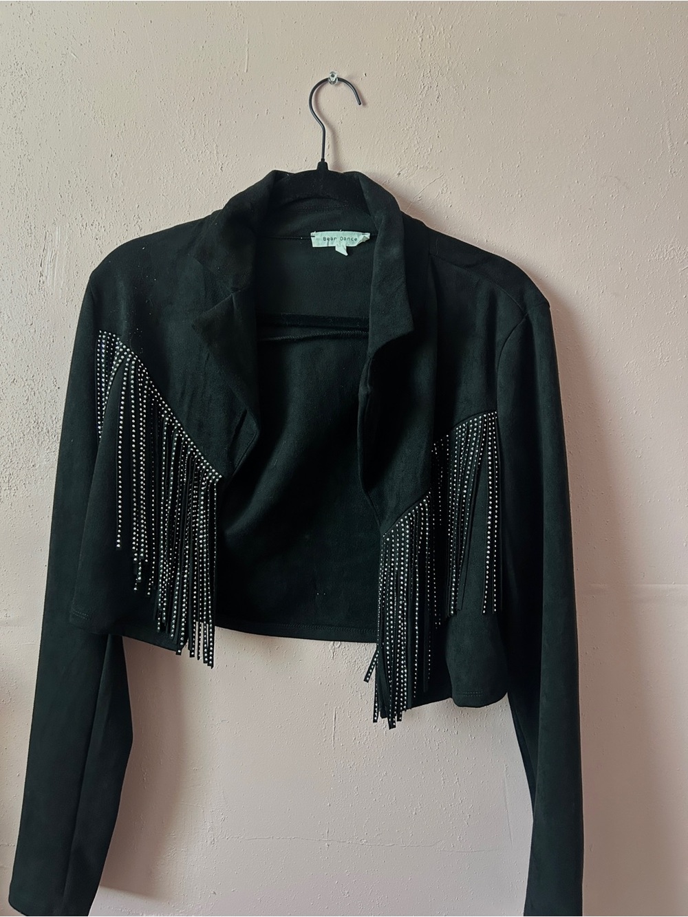 Western Suede Black Fringe Jacket Like New